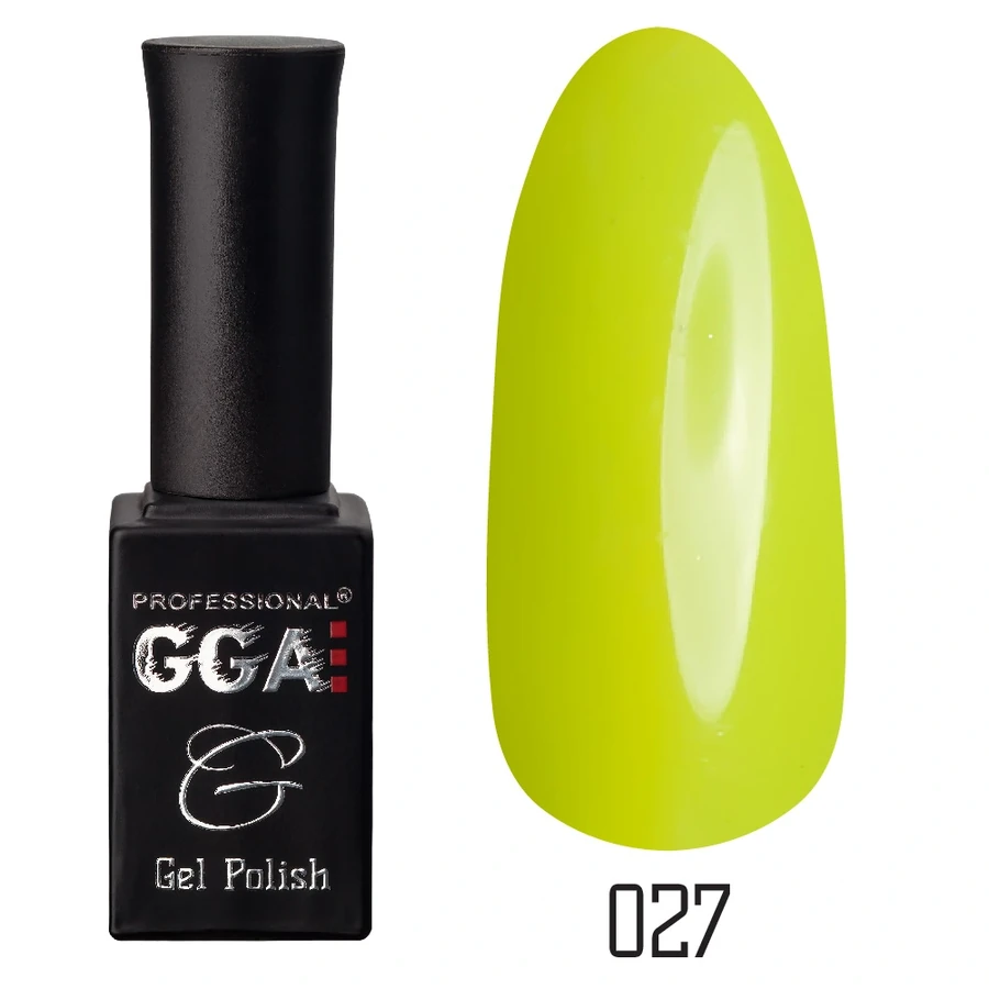 Гель-лак GGA Professional Gel Polish №027 лимонний, емаль 10 мл