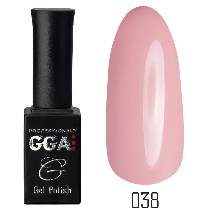 Гель-лак GGA Professional Gel Polish №038 пастельний рожевий, емаль 10 мл