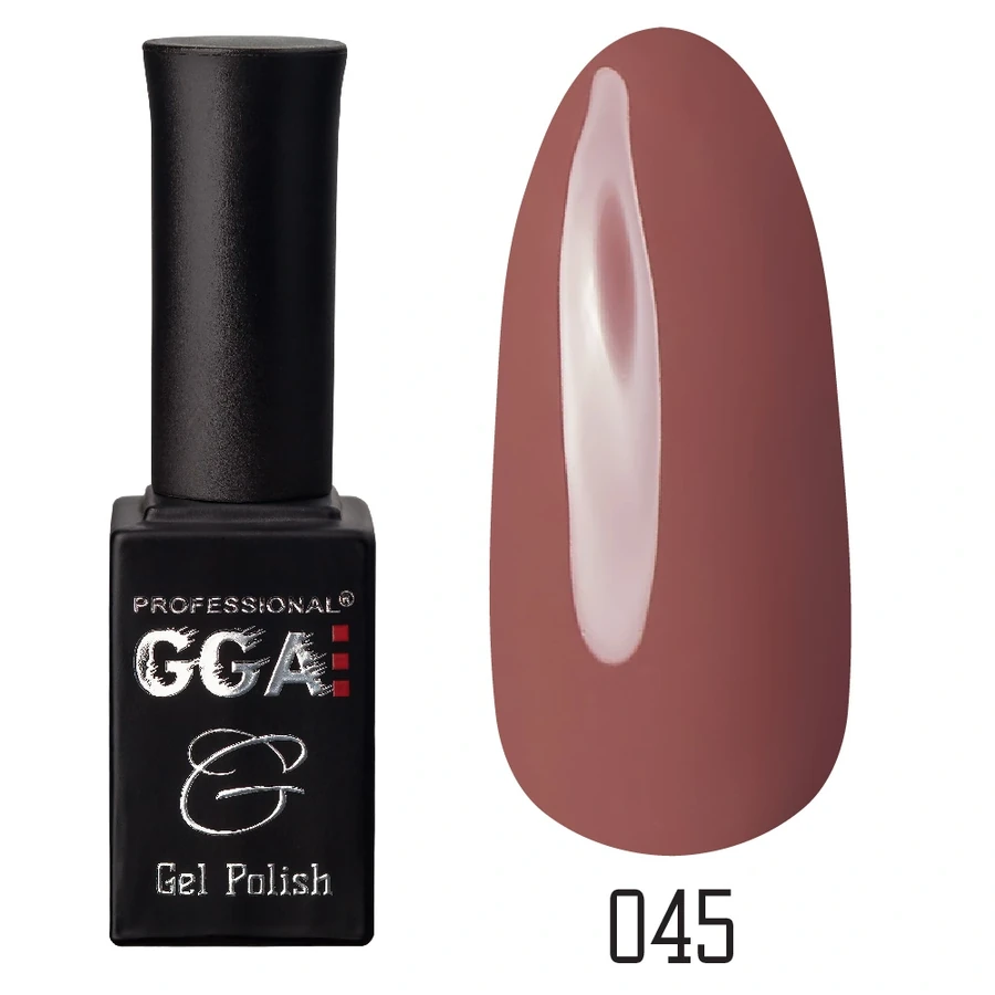 Гель-лак GGA Professional Gel Polish №045 коричнево-бордовий, емаль 10 мл