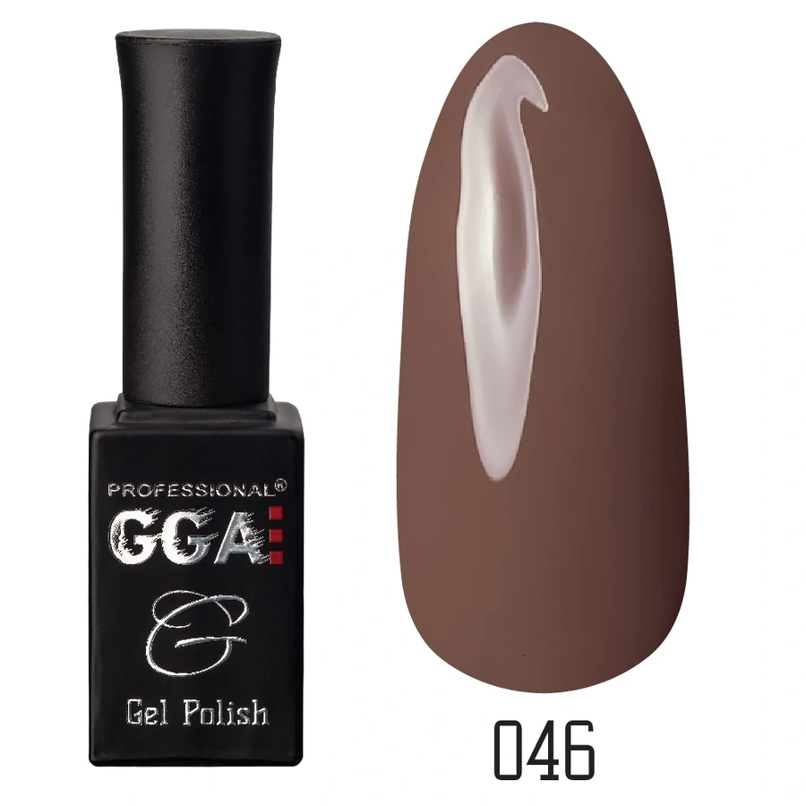 Гель-лак GGA Professional Gel Polish №046 темний горіховий, емаль 10 мл