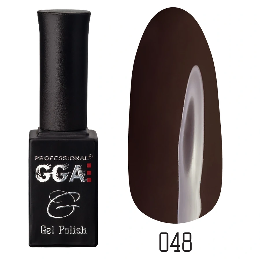 Гель-лак GGA Professional Gel Polish №048 темний шоколад, емаль 10 мл