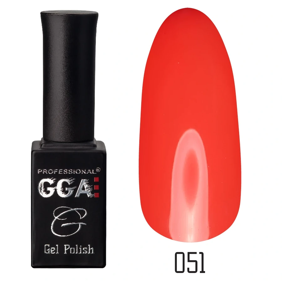 Гель-лак GGA Professional Gel Polish №051 червоний, емаль 10 мл