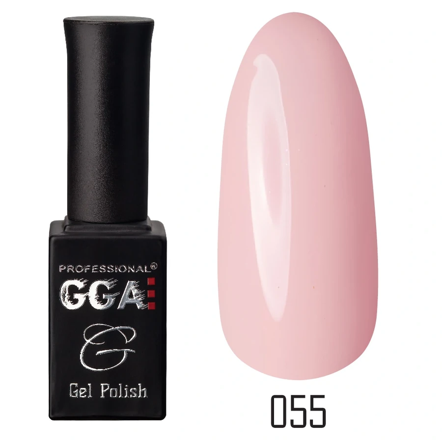 Гель-лак GGA Professional Gel Polish №055 блідо-рожевий, емаль 10 мл