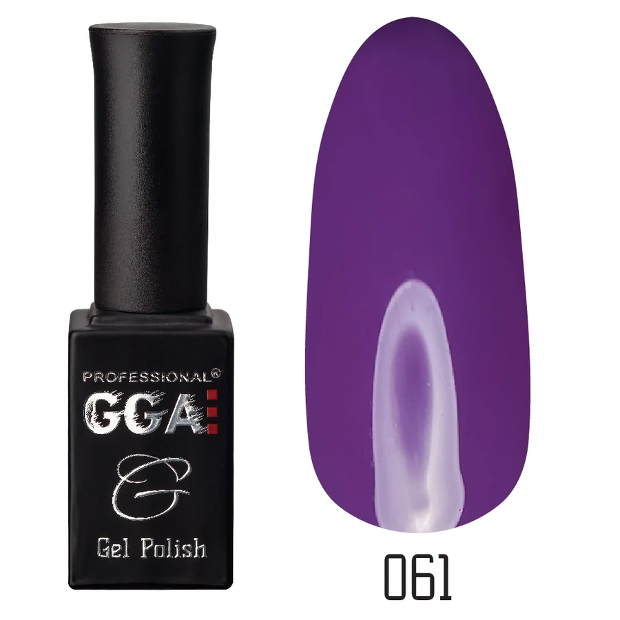 Гель-лак GGA Professional Gel Polish №061 пурпурний, емаль 10 мл