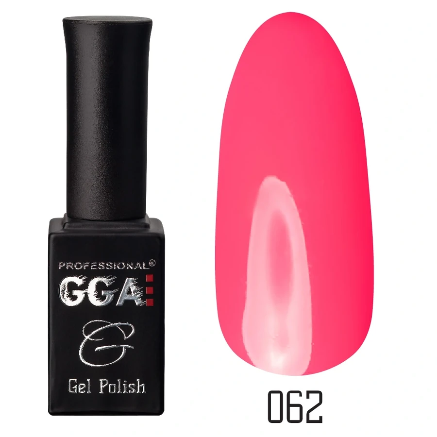 Гель-лак GGA Professional Gel Polish №062 ляльково-рожевий, емаль 10 мл