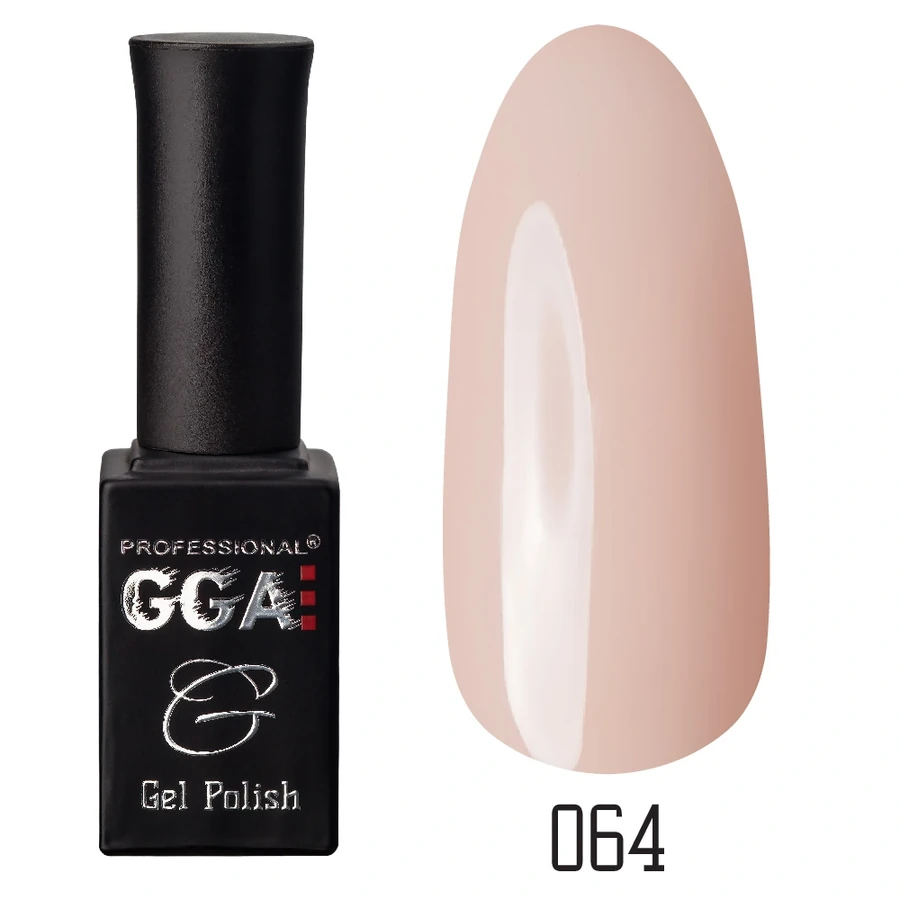 Гель-лак GGA Professional Gel Polish №064 блідий бежево-рожевий, емаль 10 мл