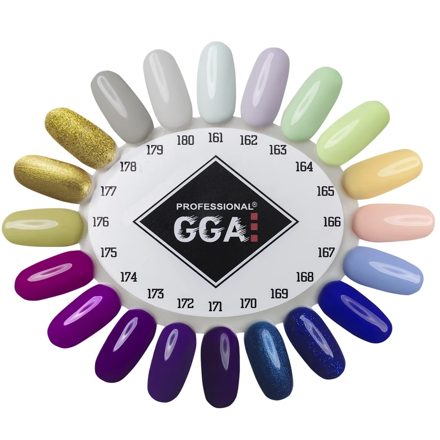Гель-лак GGA Professional Gel Polish №166 нюдовий рожевий, емаль 10 мл