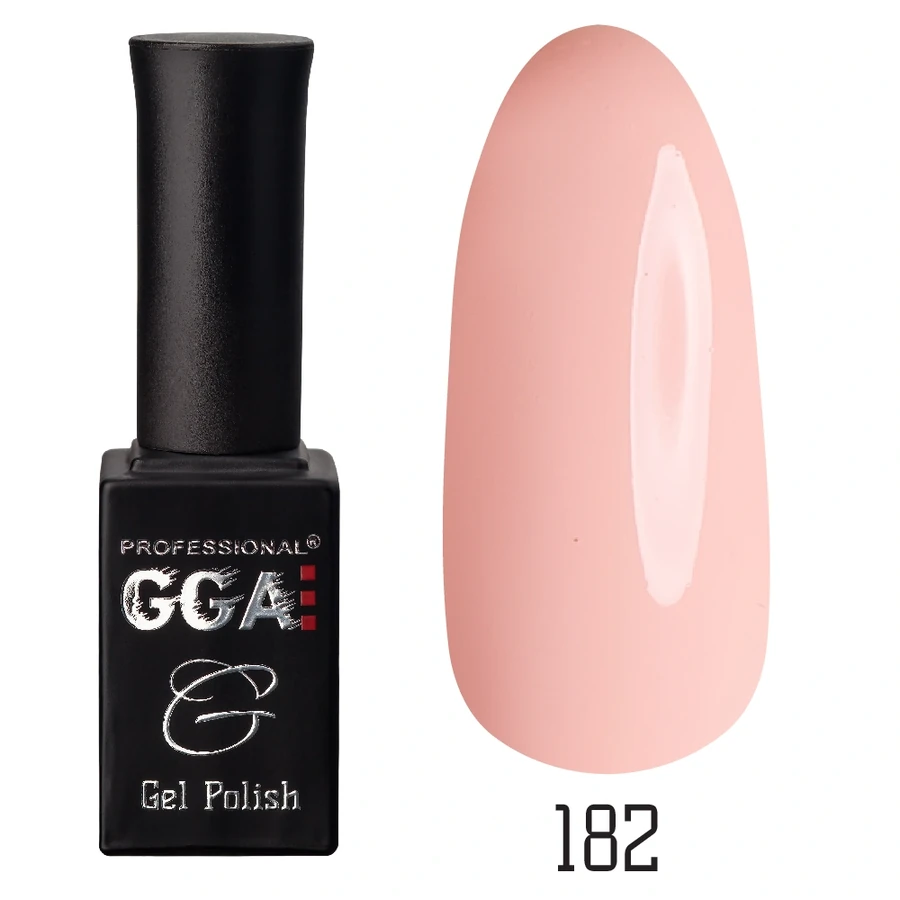 Гель-лак GGA Professional Gel Polish №182 молочно-рожевий, емаль 10 мл