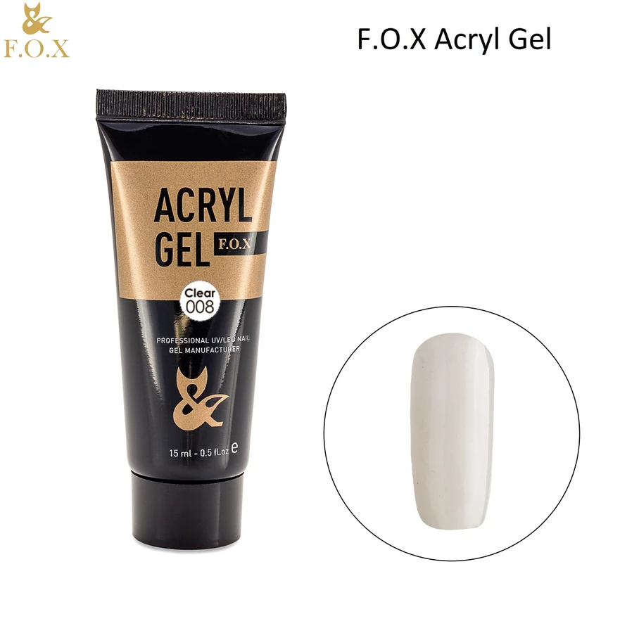 Акрил-гель FOX Acryl gel 008 сіро-білий 15 мл