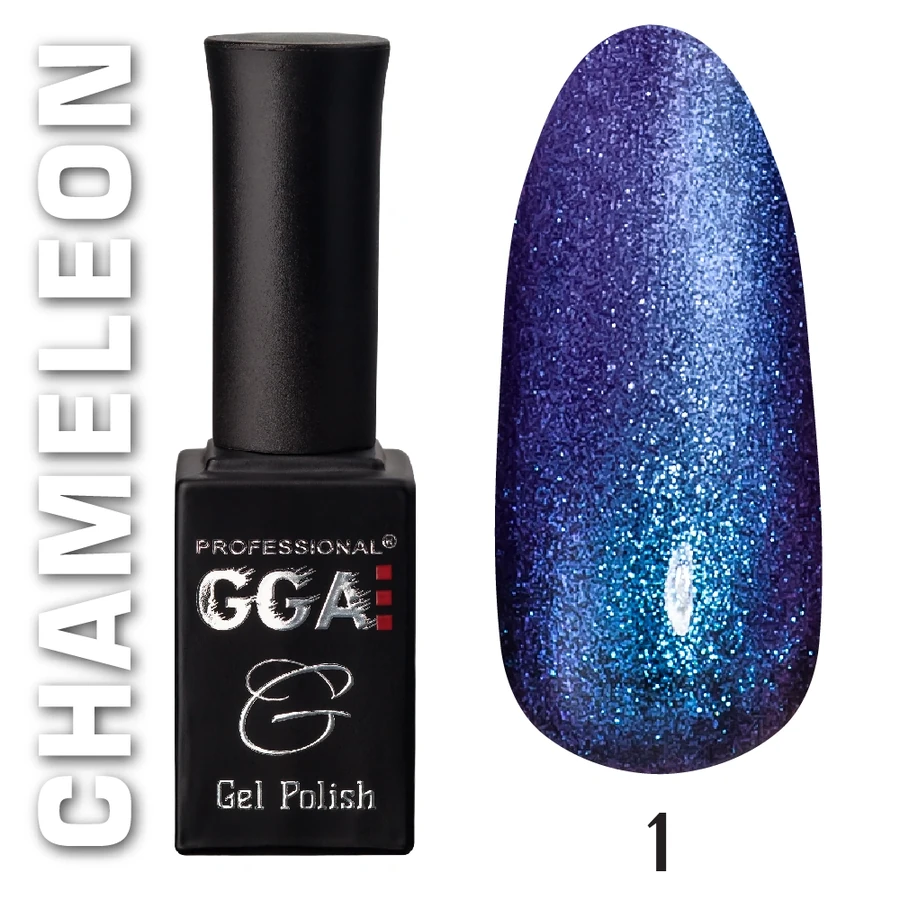 Гель-лак GGA Professional Chameleon №001 яскраво-синій хамелеон із шиммером 10 мл