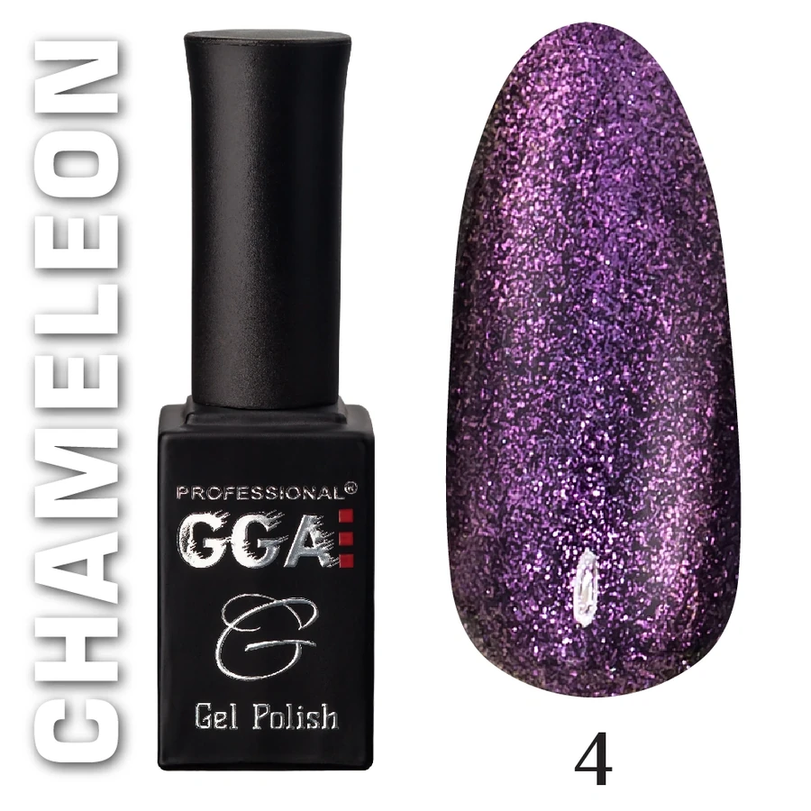 Гель-лак GGA Professional Chameleon №004 пурпурний хамелеон із шиммером 10 мл