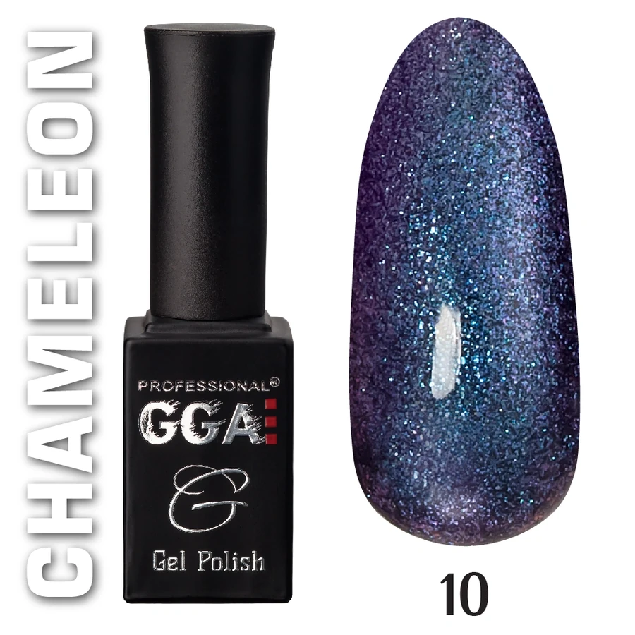 Гель-лак GGA Professional Chameleon №010 темно-синій хамелеон із шиммером 10 мл