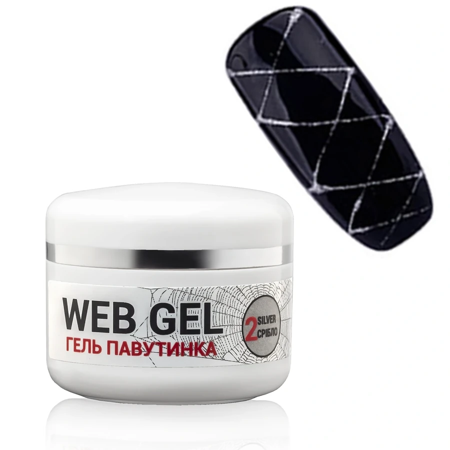 Гель-павутинка GGA Professional Web-Gel 02 Silver срібло 5 мл