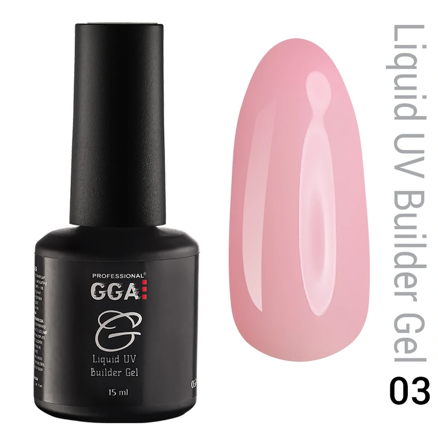 Рідкий конструюючий гель GGA Professional Liquid Builder Gel 03 рожевий 15 мл
