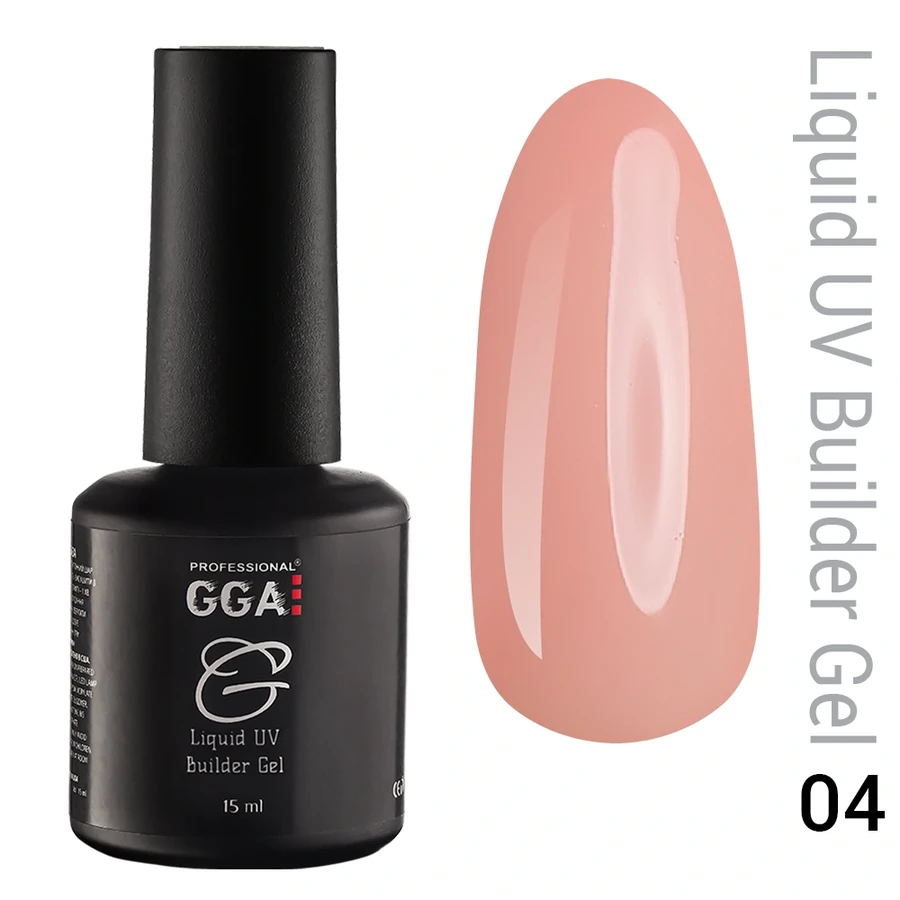 Рідкий конструюючий гель GGA Professional Liquid Builder Gel 04 світло-персиковий 15 мл