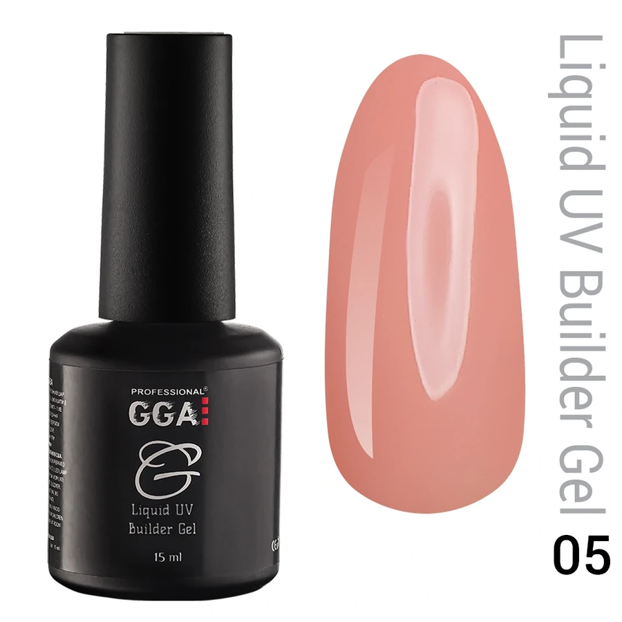 Рідкий конструюючий гель GGA Professional Liquid Builder Gel 05 персиковий 15 мл