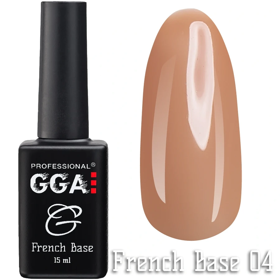 Френч каучукова база GGA Professional French Base 004 карамельний, емаль 15 мл