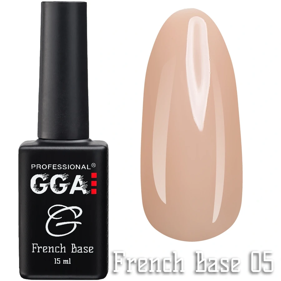Френч каучукова база GGA Professional French Base 005 бежево- рожевий, емаль 15 мл