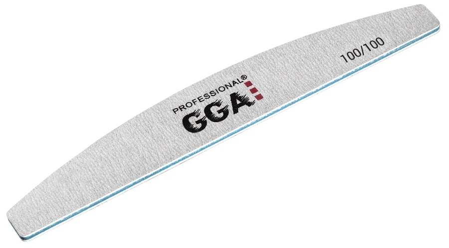 Пилка півмісяць для штучних нігтів GGA Professional Nail File Half-Moon 100/100 грит