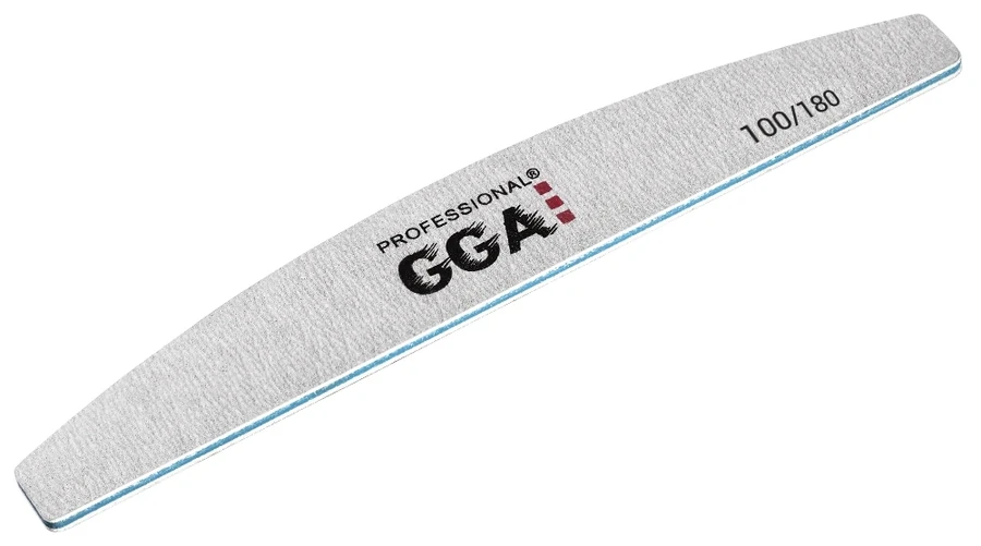 Пилка півмісяць для штучних нігтів GGA Professional Nail File Half-Moon 100/180 грит