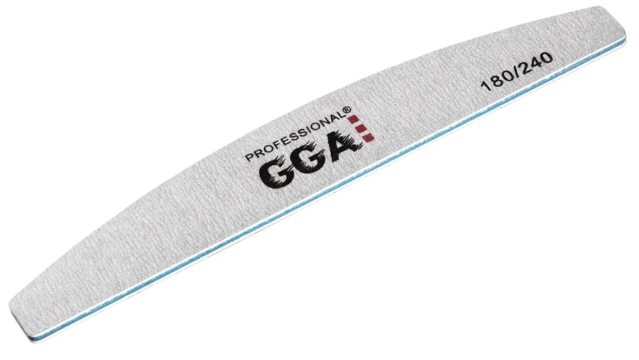 Пилка півмісяць для натуральних та штучних нігтів GGA Professional Nail File Half-Moon 180/240 грит