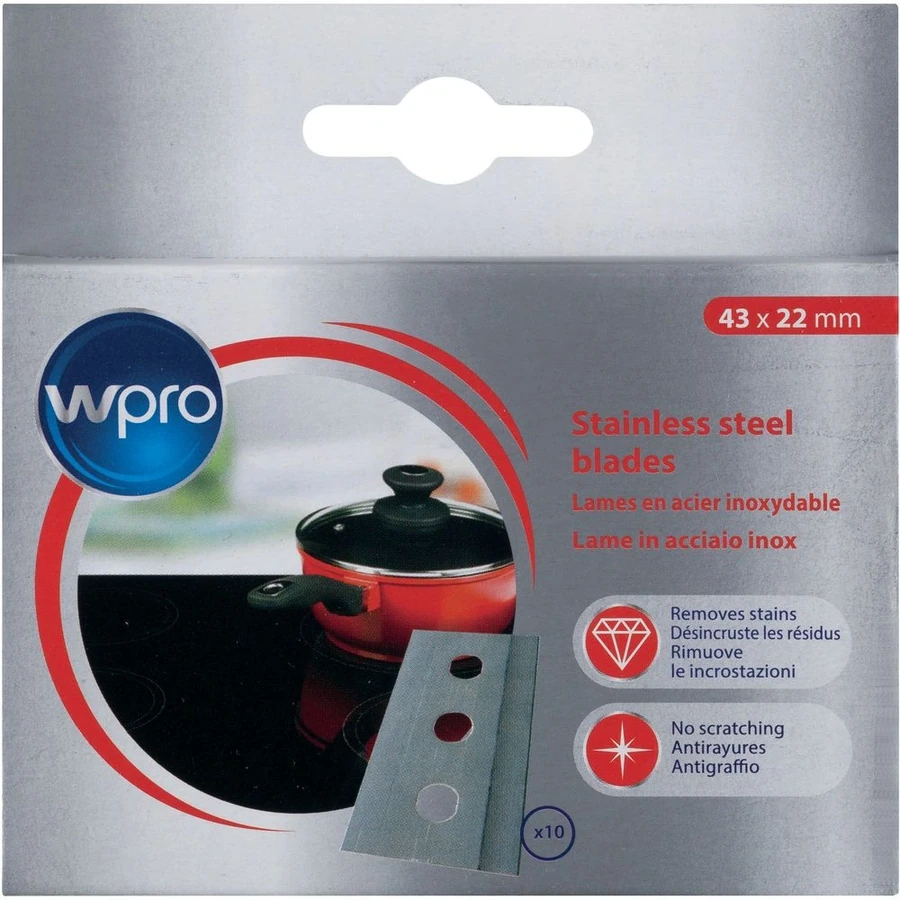 Комплект лез для скребка WPRO Stainless Steel Blades 10 шт (C00384869)