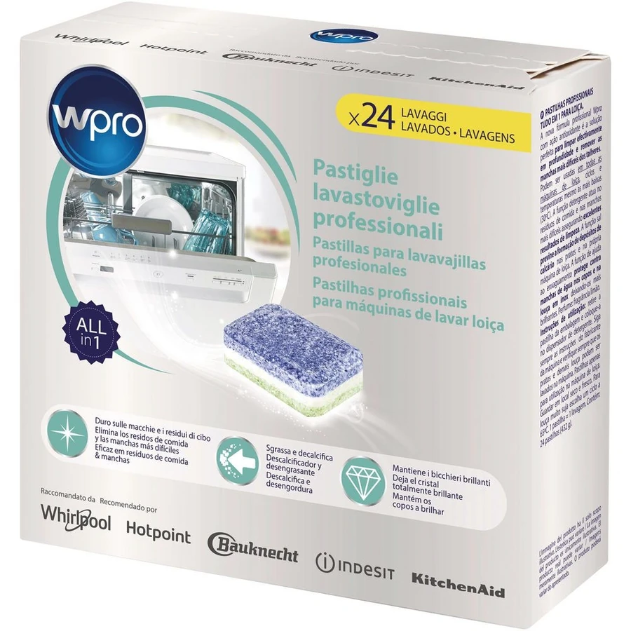 Таблетки для посудомийних машин 24 шт WPRO Dishwashing Tabs 24 шт (C00509671)