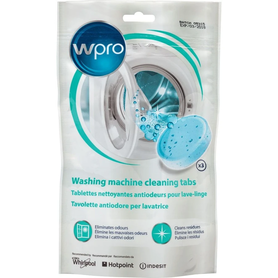 Пігулки для дезінфекції пральних машин WPRO Washing Machine Cleaning Tabs 3 шт (C00384526) 3 шт