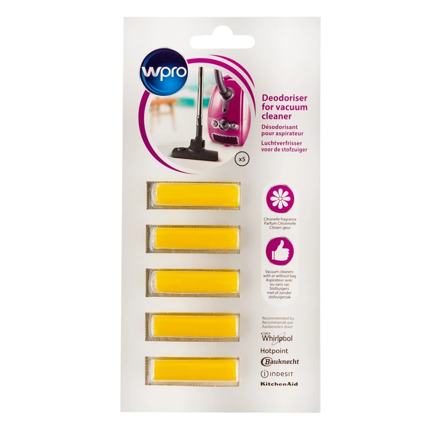 Ароматизатор для пилососів 5 шт WPRO Deodoriser для Vacuum Cleaner Citrus 5 шт (C00424796) цитрус