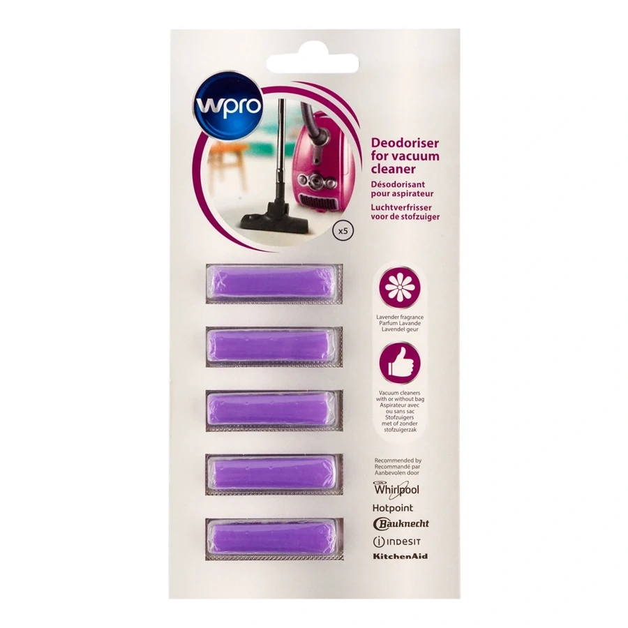 Ароматизатор для пилососів 5 шт WPRO Deodoriser для Vacuum Cleaner Lavender 5 шт (C00424790) лаванда