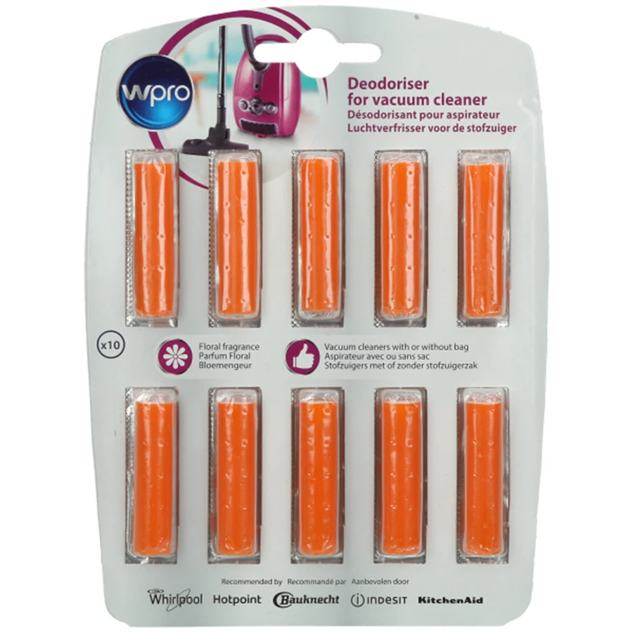Ароматизатор для пилососів 10 шт WPRO Deodoriser для Vacuum Cleaner Floral 10 шт (C00424788) квітковий