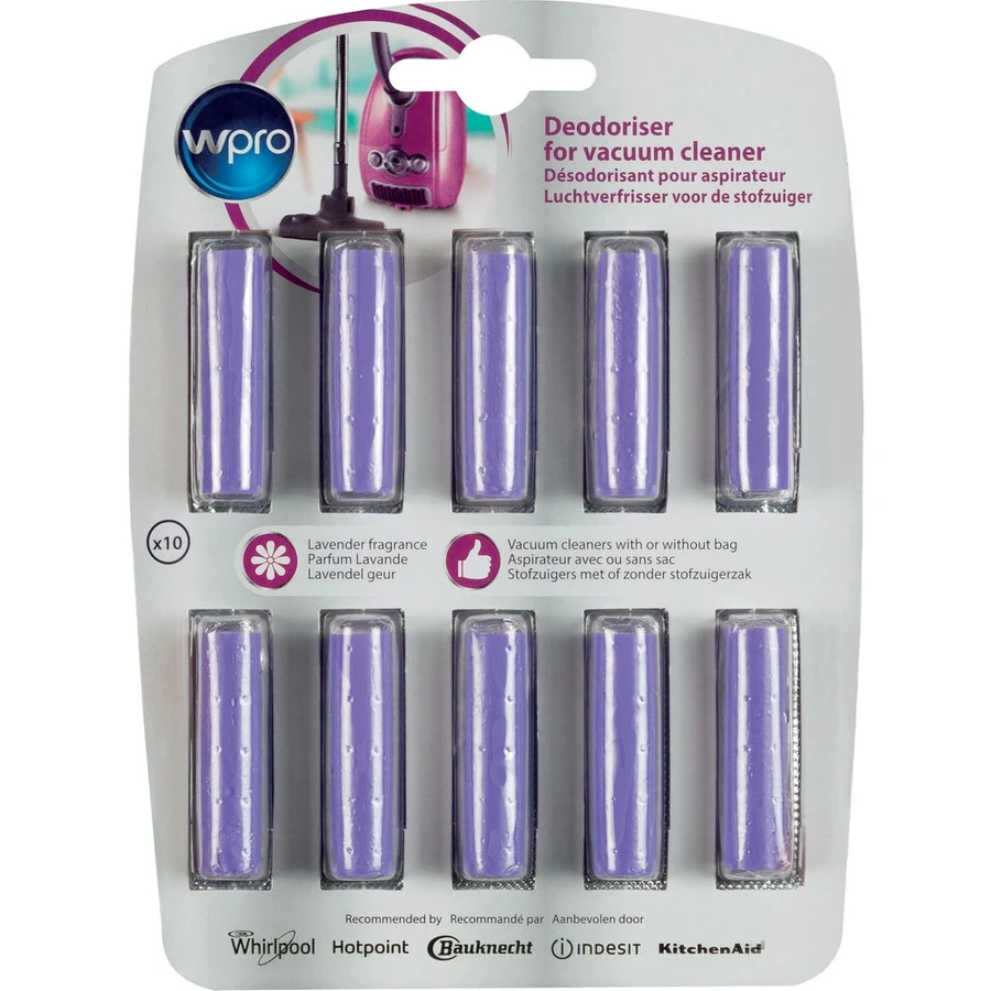 Ароматизатор для пилососів 10 шт WPRO Deodoriser для Vacuum Cleaner Lavender 10 шт (C00424789) лаванда
