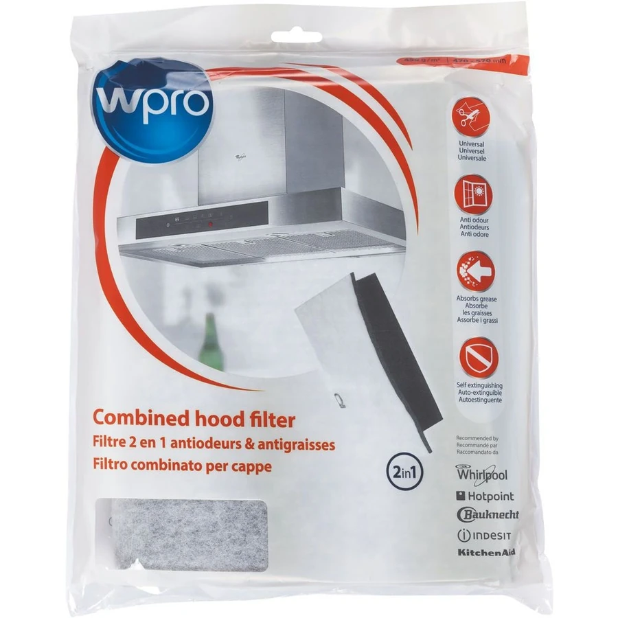 Універсальний фільтр 2в1 470X570 мм WPRO Combined Hood Filter 470X570 мм 2 in 1 (C00380049)