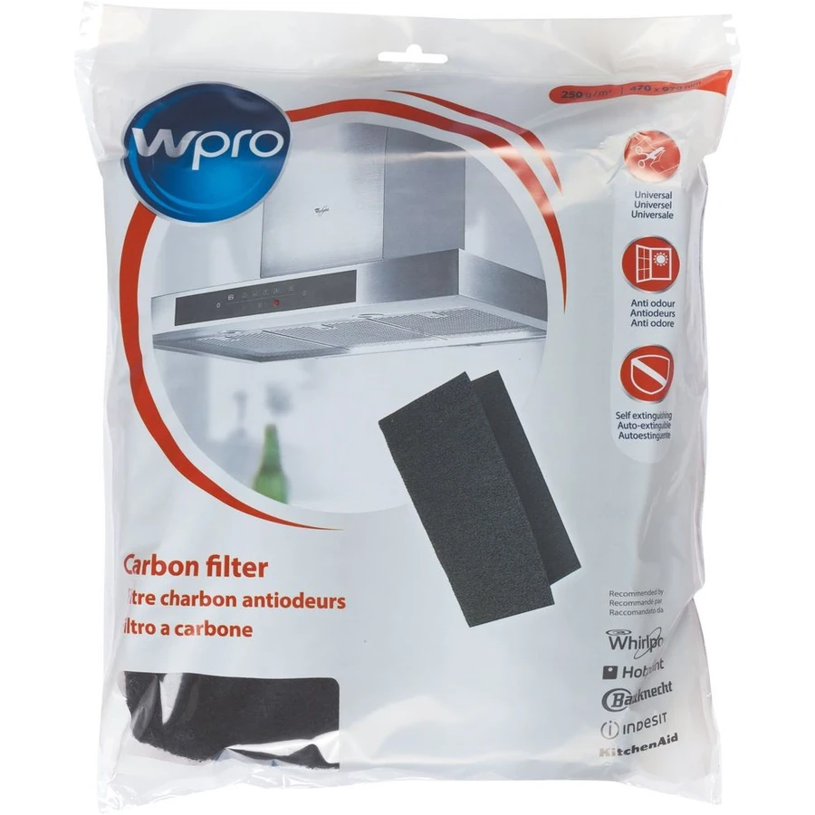 Універсальний вугільний фільтр WPRO Carbon Filter 470X970 мм (C00380050)