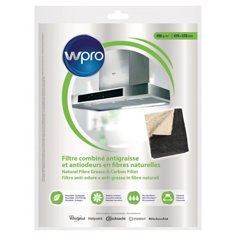 WPRO Natural Fibre Grease & Carbon Filter 470X570 мм (C00424801)