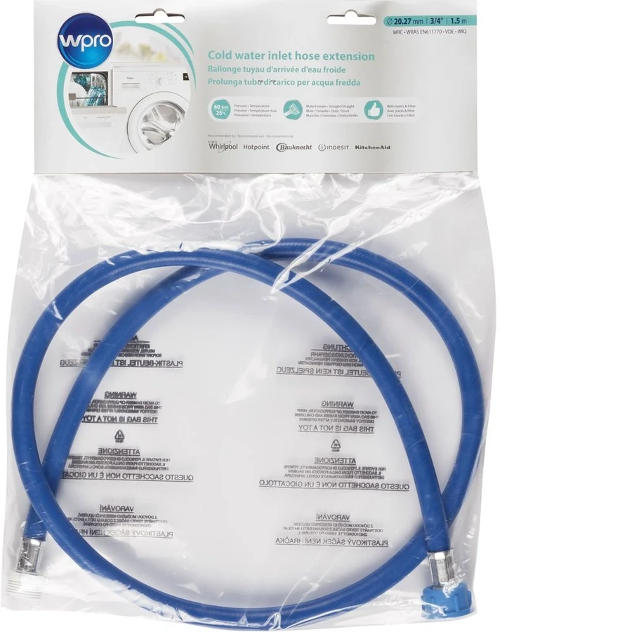 Шланг подачі холодної води WPRO Cold Water Inlet Hose Extension 1.5 М (C00385520)