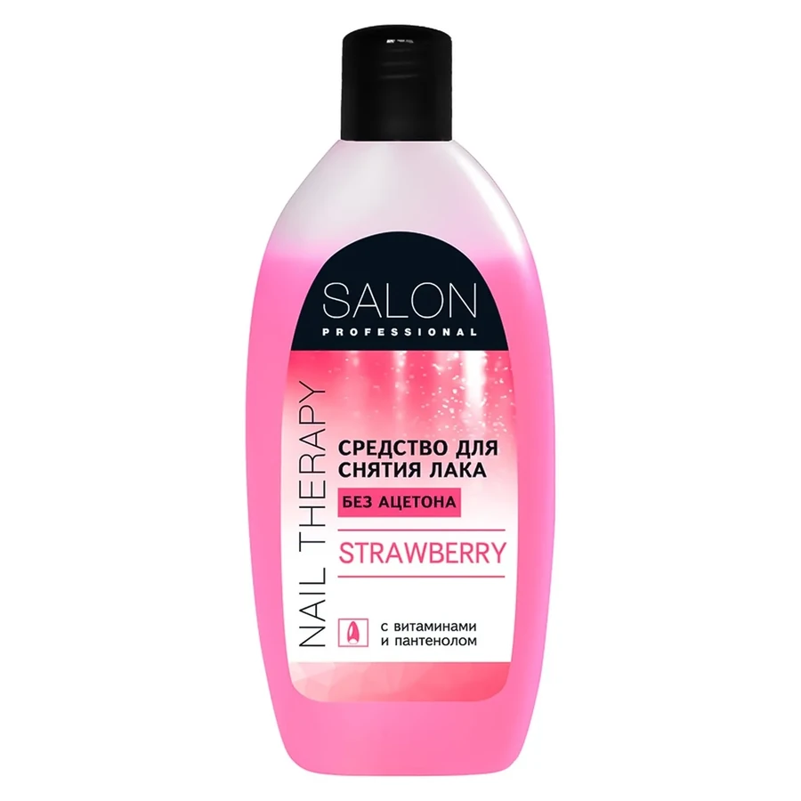 Засіб для зняття лаку без ацетону Salon Professional Acetone Free Nail Polish Remover Strawberry полуниця 200 мл