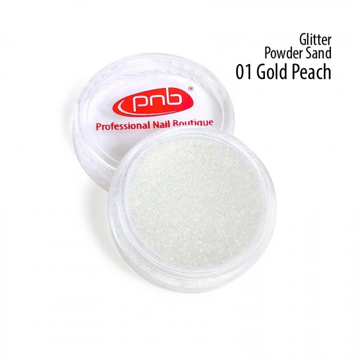 Пудра-пісок PNB Glitter Sand Powder 01 Gold Peach золотисто-персикова 1 г