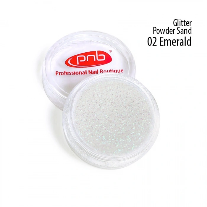 Пудра-пісок PNB Glitter Sand Powder 02 Emerald смарагдова 1 г