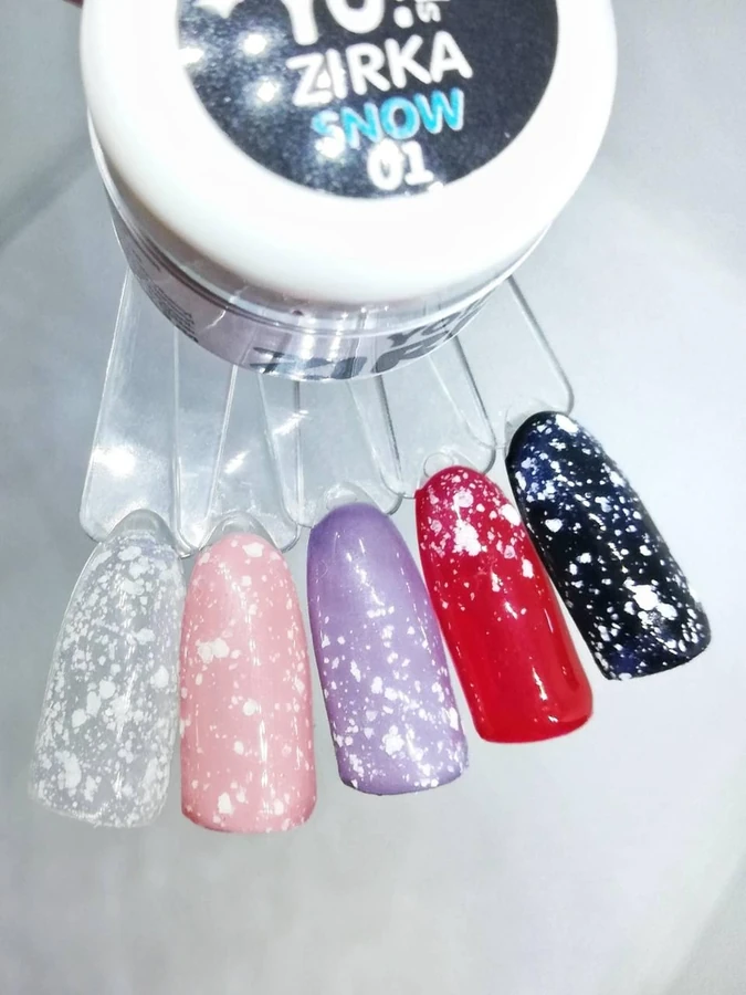 Сніговий гель-лак Yo!Nails Zirka Snow №01 білі пластівці 5 мл