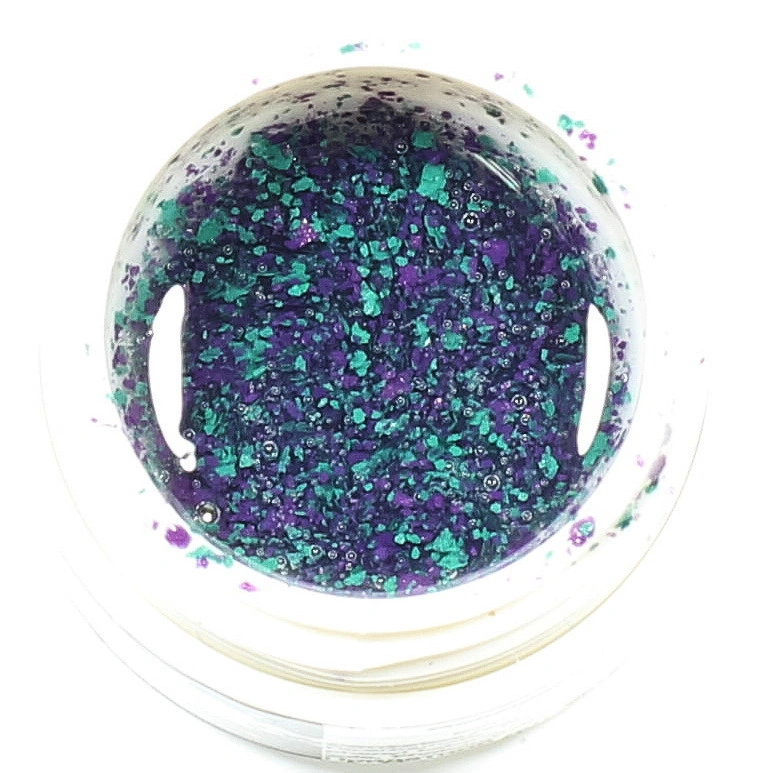Сніговий гель-лак Yo!Nails Zirka Snow №03 меланжеві, зелено-фіолетові пластівці 5 мл