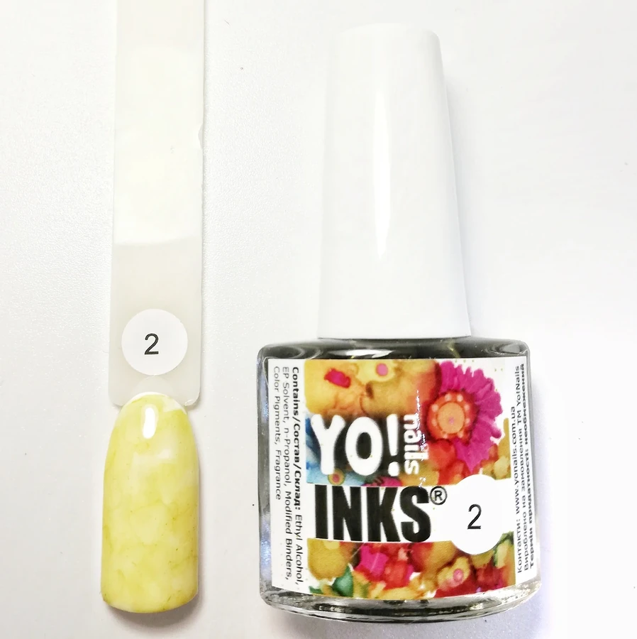Акварельне чорнило Yo!Nails INKS №2 жовте 5 мл