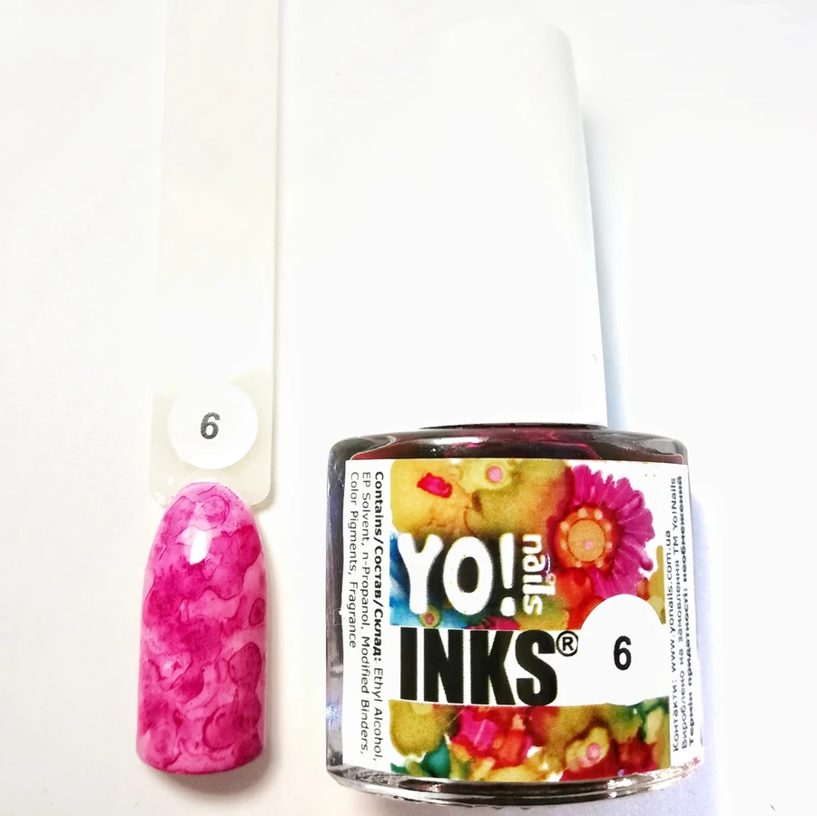Акварельне чорнило Yo!Nails INKS №6 рожеве 5 мл