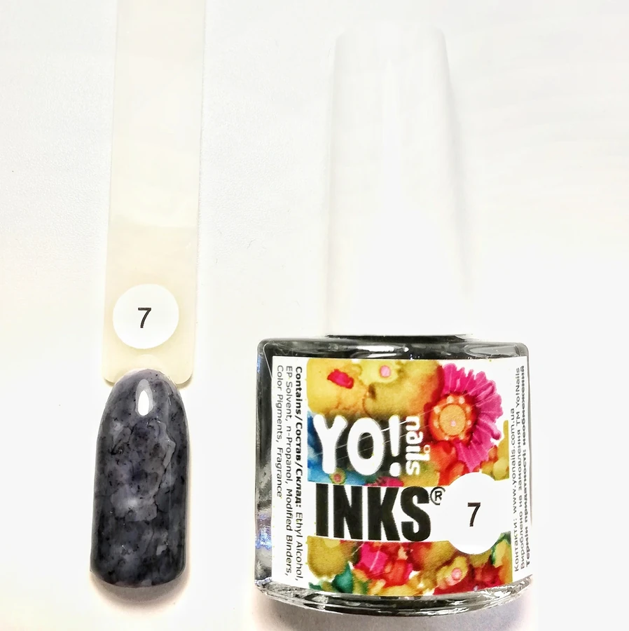 Акварельне чорнило Yo!Nails INKS №7 чорне 5 мл
