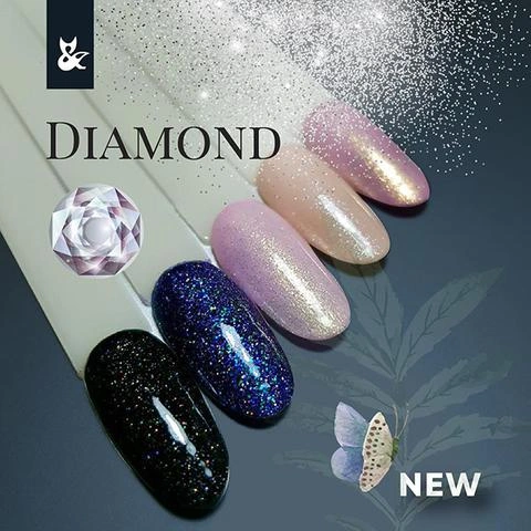 Гель-лак FOX Gel Polish Diamond №001 тілесний нюд із сріблястим шиммером 6 мл