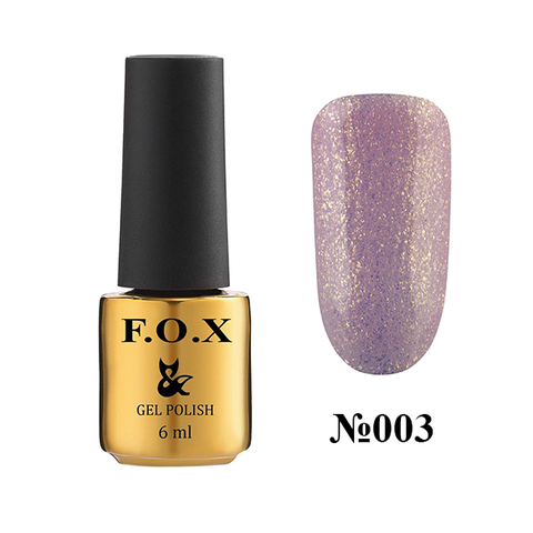 Гель-лак FOX Gel Polish Diamond №003 ніжний рожевий із золотистим шиммером 6 мл