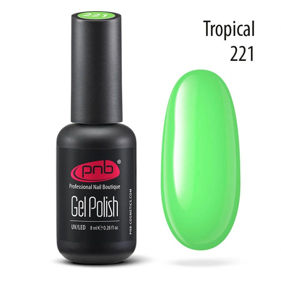 Гель-лак PNB №221 Tropical світло зелений 8 мл