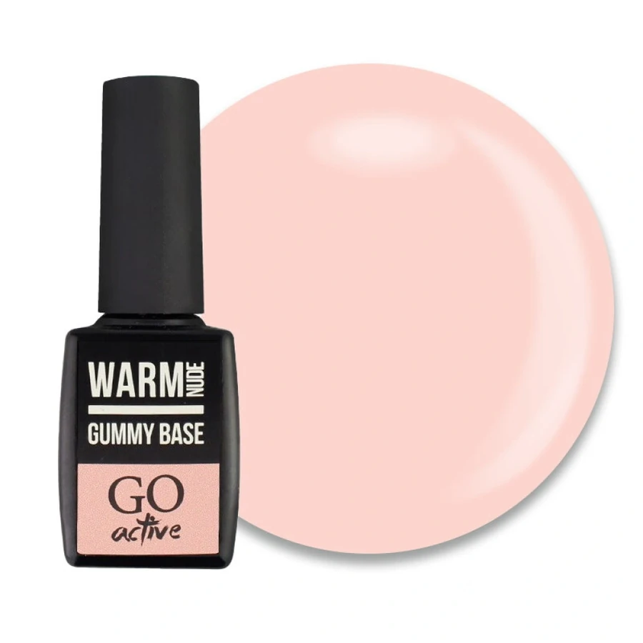 Каучукова камуфлююча база GO Active Gummy Base Warm Nude теплий рожевий нюд 10 мл