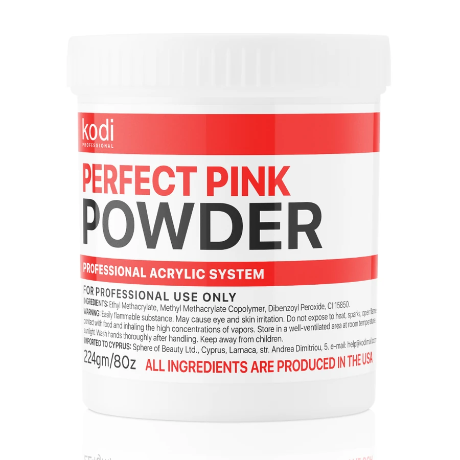 Базова рожево-прозора акрилова пудра Kodi Perfect Pink Powder 224 г