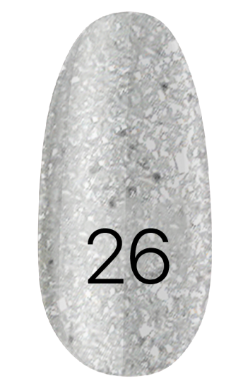 Лак Kodi Nail Polish №026 срібло, блискітки 15 мл